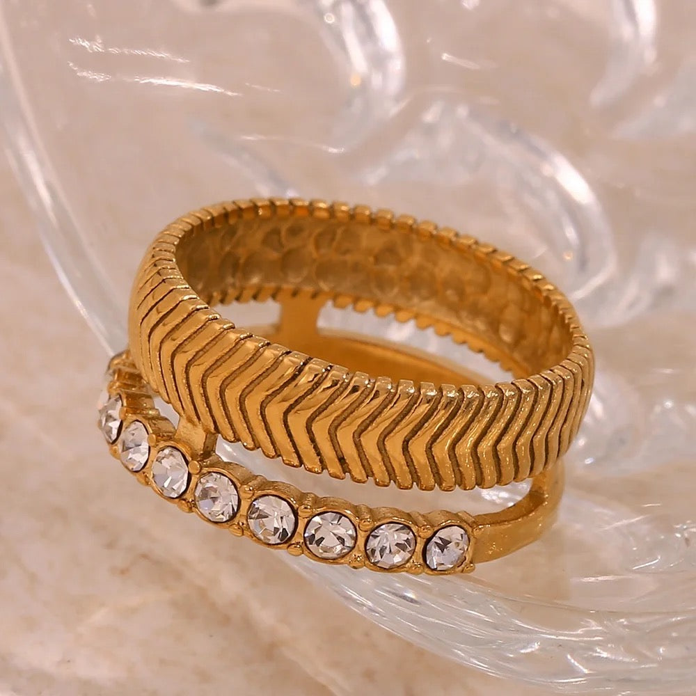 Adah 18k Gold Plated Waterproof Vintage Ring