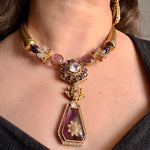 Load image into Gallery viewer, Akshita Purple Kundan Hasli Set
