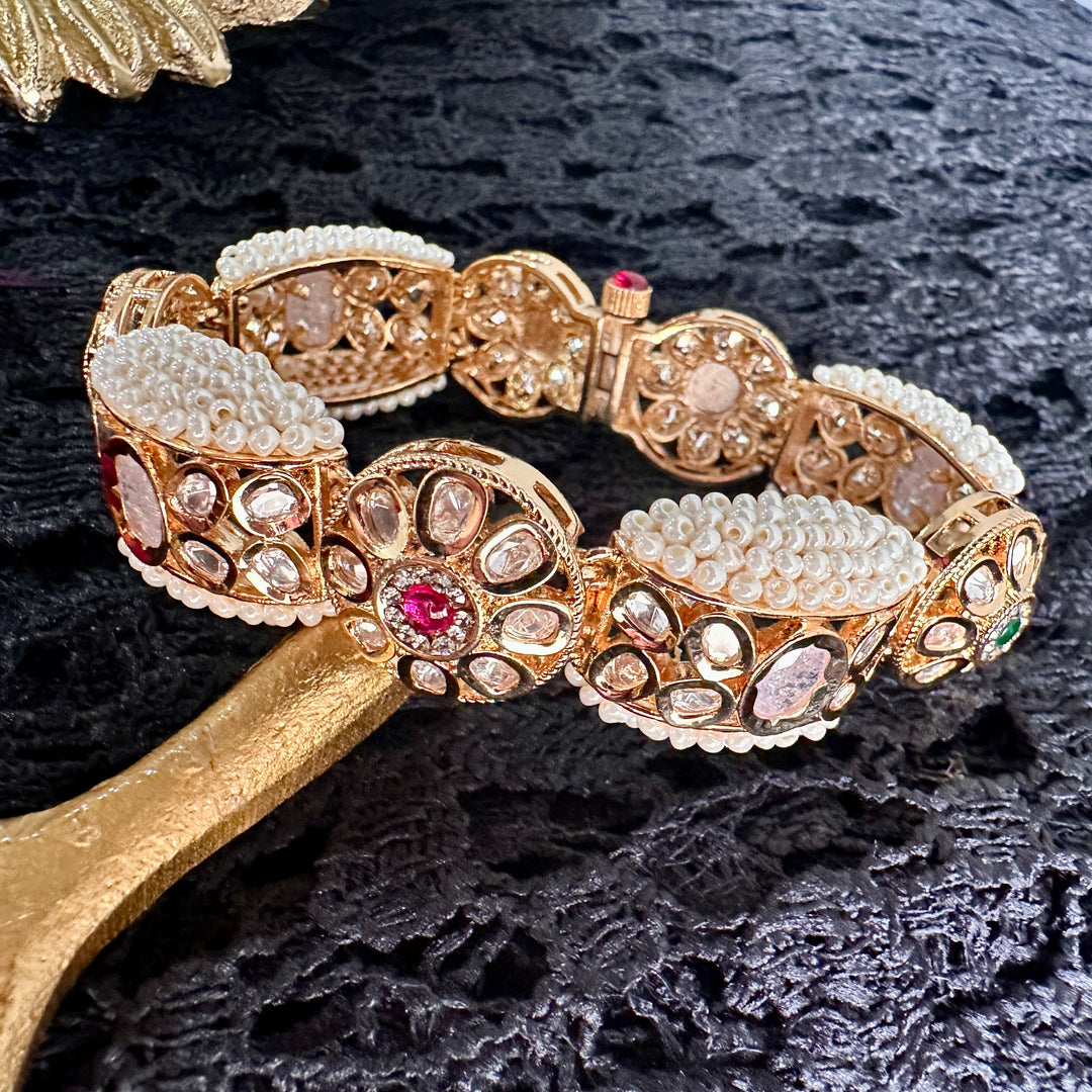 Mehar Polki Piroyee Gajra Bracelet