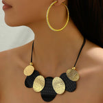 Load image into Gallery viewer, Gold Black Statement Necklace
