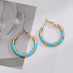 Load image into Gallery viewer, Gia Geometric Waterproof Turquoise Earrings
