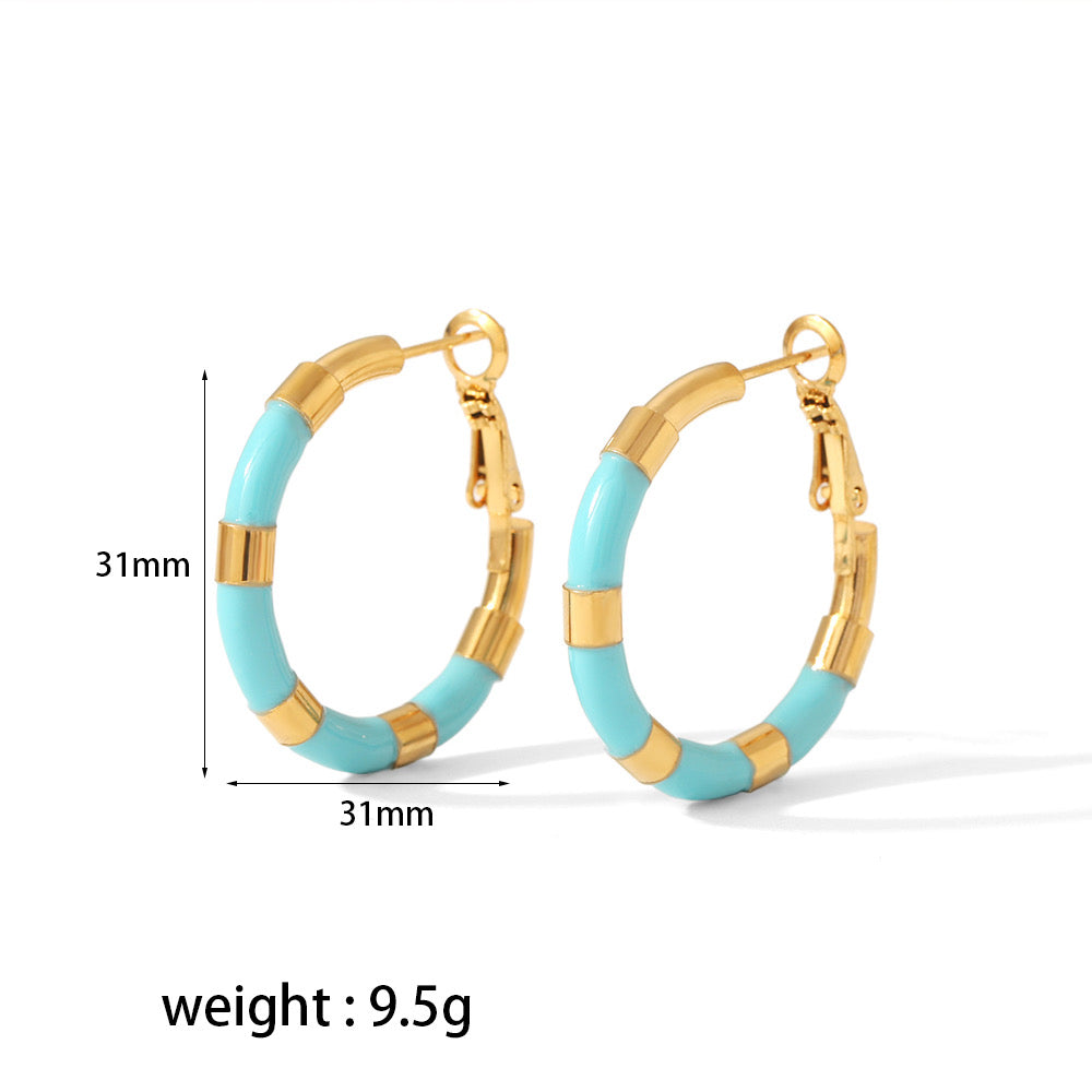 Gia Geometric Waterproof Turquoise Earrings