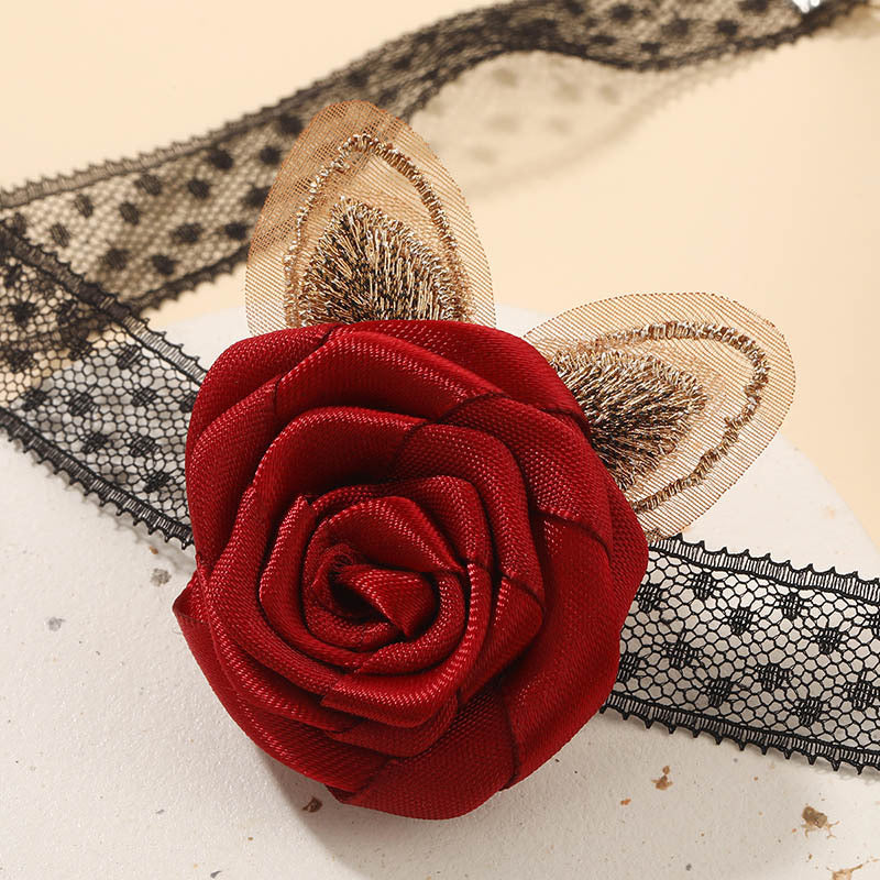 Retro Rose Flower Lace Fusion Choker