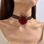 Load image into Gallery viewer, Retro Rose Flower Lace Fusion Choker
