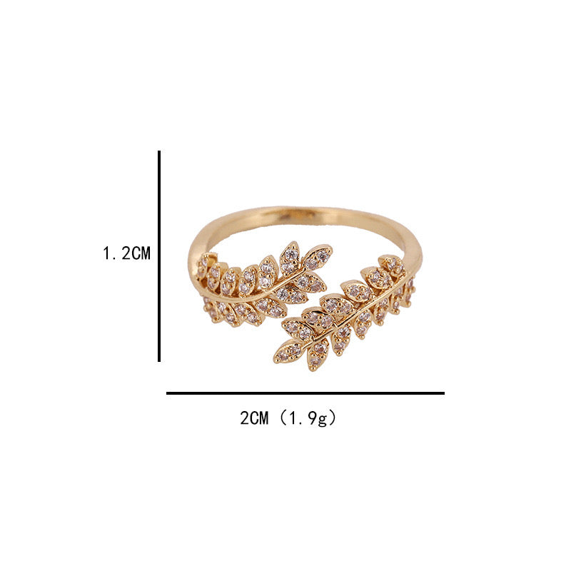 Autumn Leaves Zircon Adjustable Ring