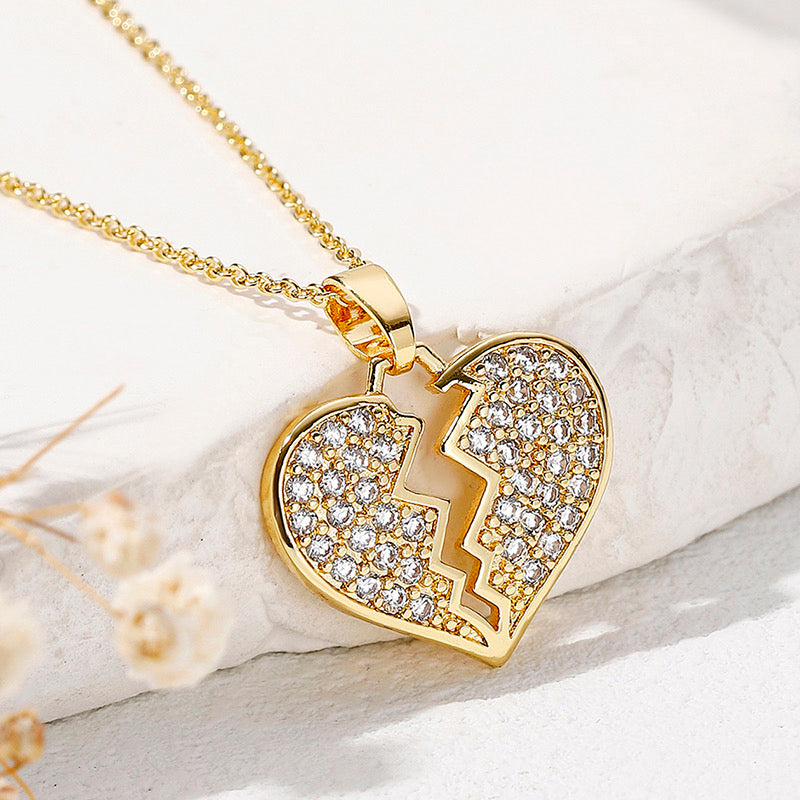 Edwina Heart Shape Zircon Pendant Chain