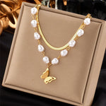 Load image into Gallery viewer, Betty Layered Baroque Pearl Waterproof Chain
