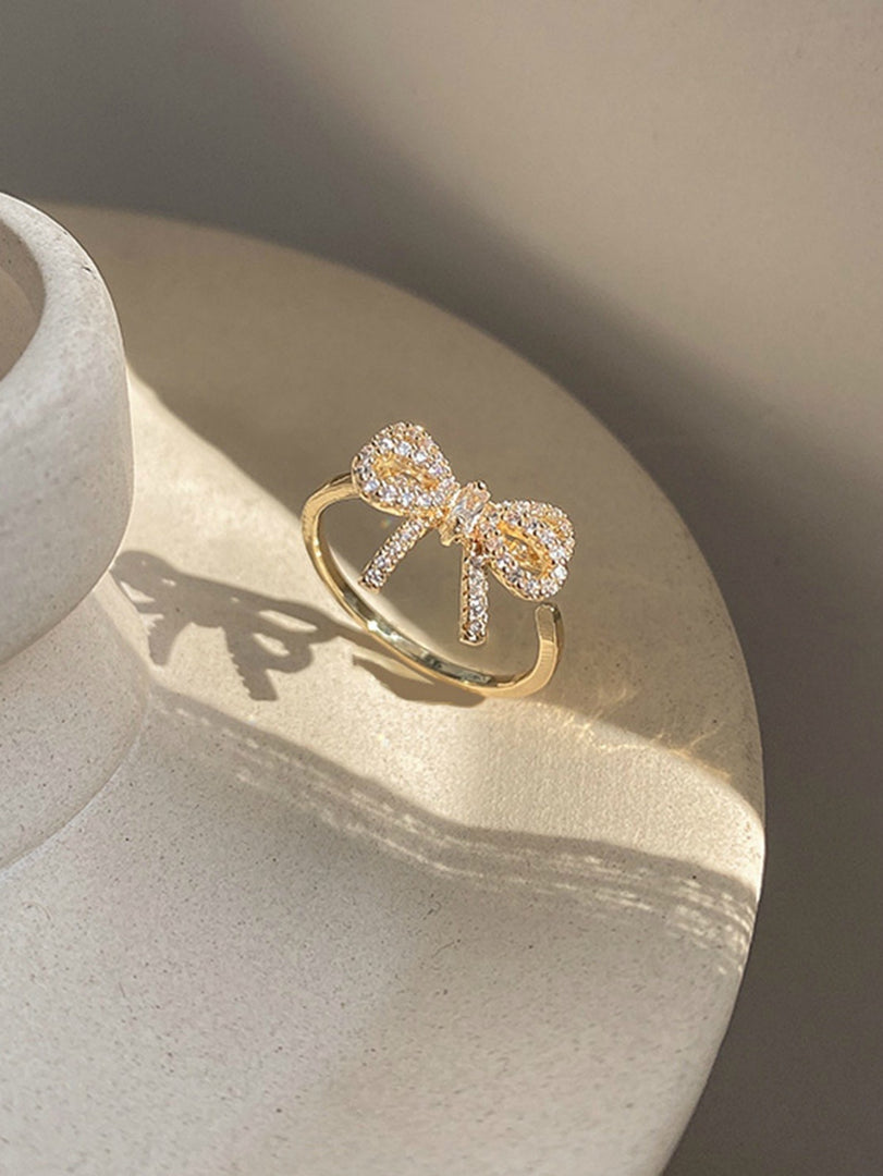 Timeless Grace Zircon Adjustable Bow Ring