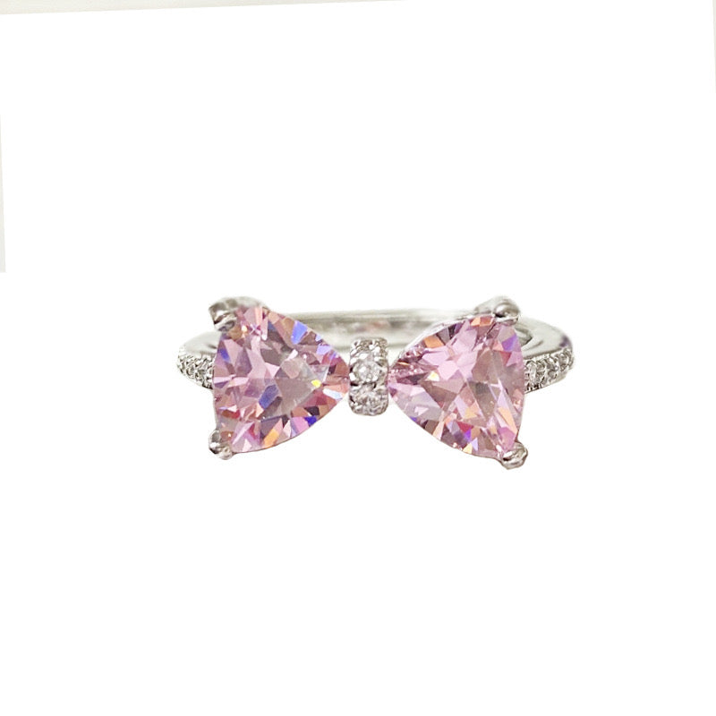 Pink Star Adjustable Bow Ring