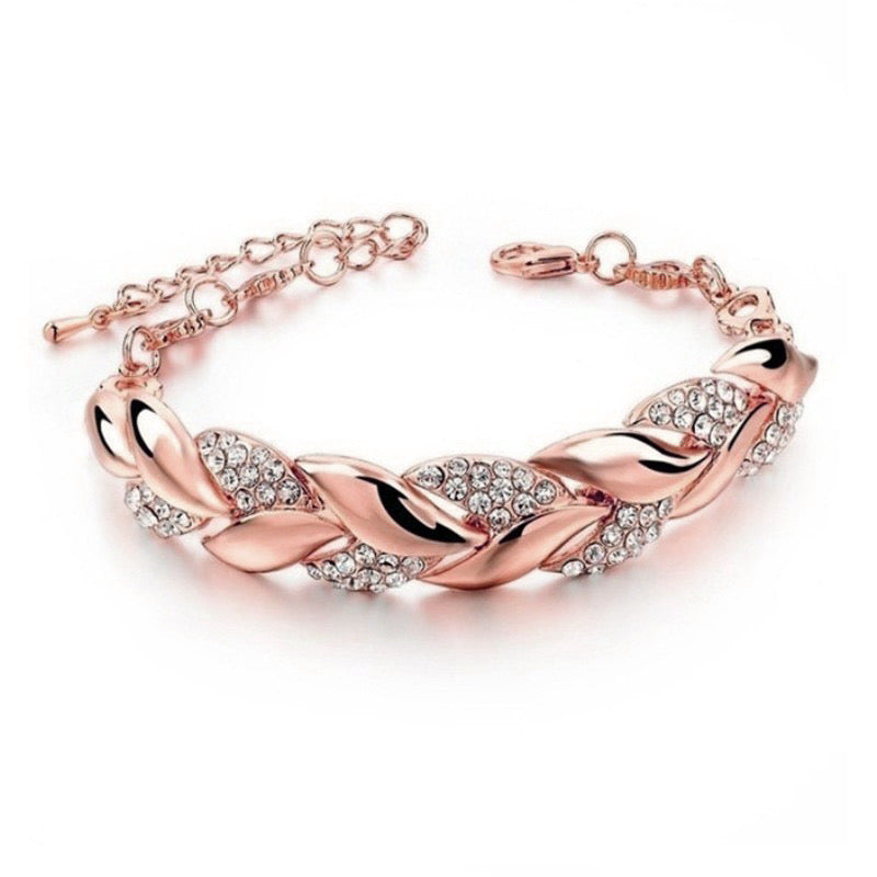 Rose Gold Autumn Leaf 18k Gold Plated Bracelet