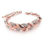 Load image into Gallery viewer, Rose Gold Autumn Leaf 18k Gold Plated Bracelet
