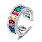 Load image into Gallery viewer, Jiyana Silver Multi Zircon Open Ring
