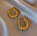 Load image into Gallery viewer, Orry twisted Waterproof 18k Gold Plated Earrings
