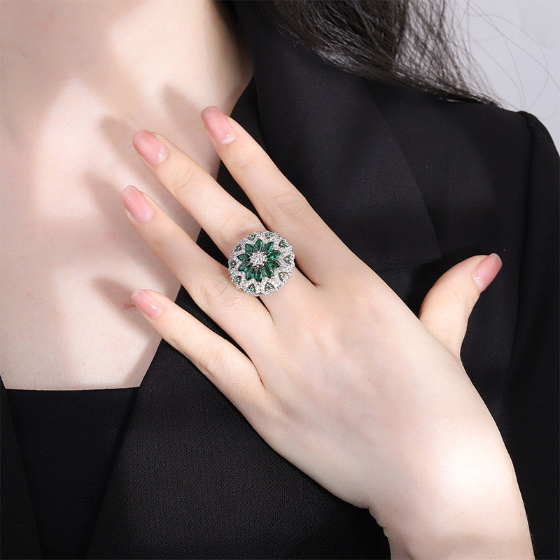 Eliana Royal Emerald Adjustable Ring