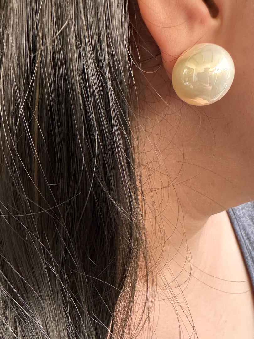 Classic Off White Big Pearl Earrings