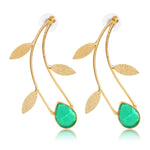 Load image into Gallery viewer, Tia Leaf Brass Earrings
